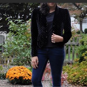 Marc Jacobs vintage velvet & silk blazer with gold Polka Dots